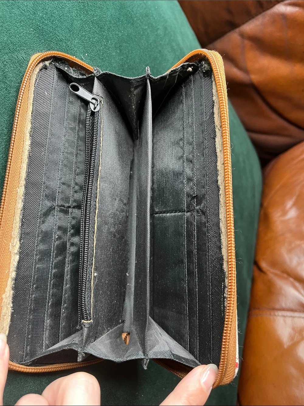 Vintage Baby Phat Beige and Tan Signature Wristlet Wallet